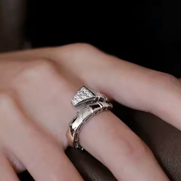 The Sparkling Serpent Ring in sterling silver and lab created diamonds sz 6.5 - Picture 13 of 13